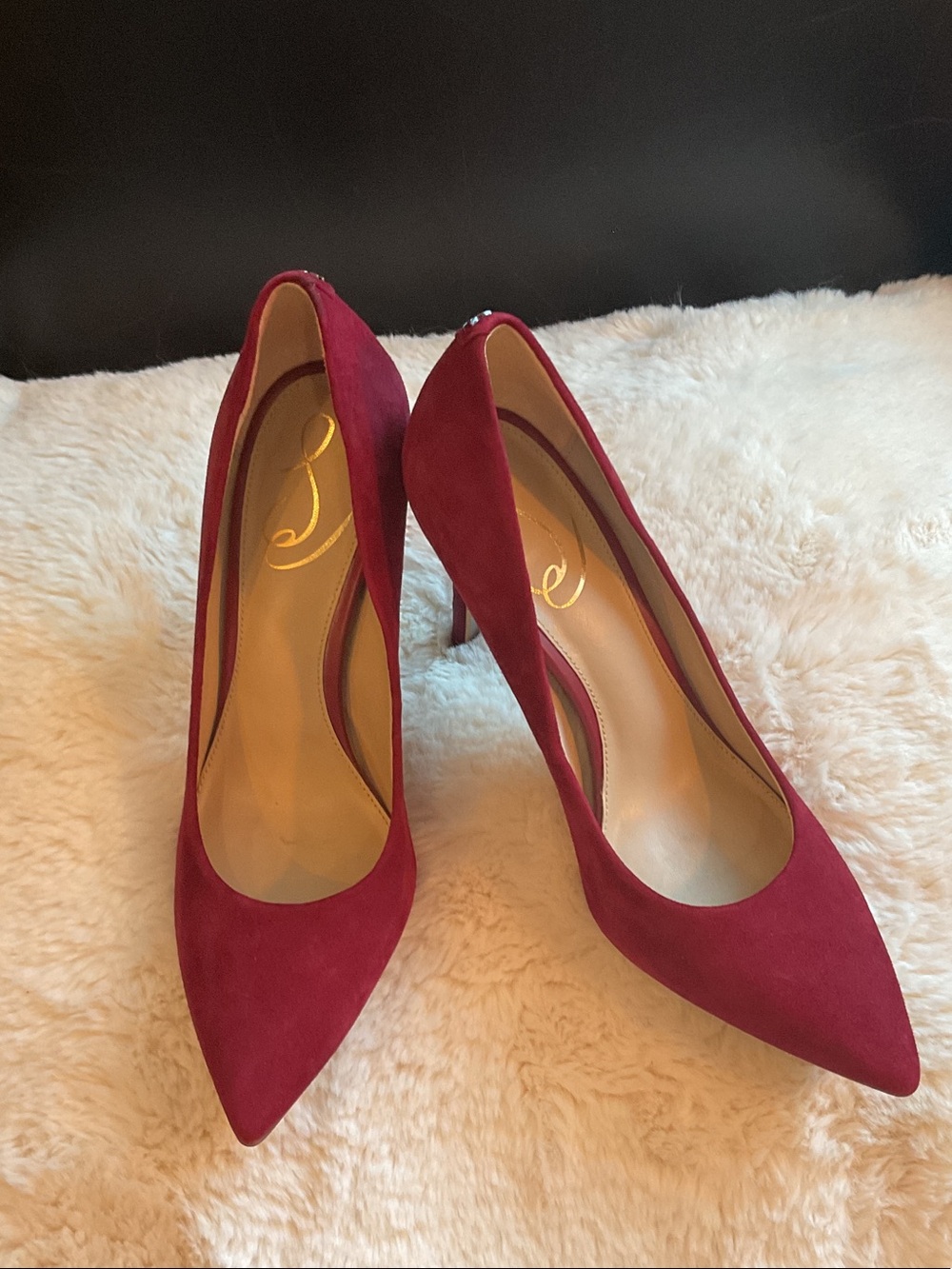 Sam Edelman Hazel Burgundy Suede Pointed Toe Stiletto Pump - Picture 3 of 11